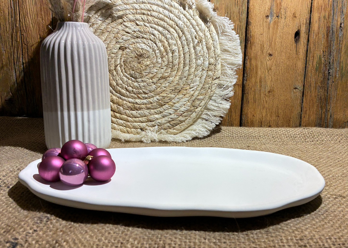 Handgefertigte Platte oder Teller für Kerzen, Snack  & Dekoideen